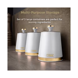 Tower Cavaletto Bread Bin & Canisters Kitchen Set (Optic White)
