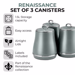 Tower Renaissance Bread Bin & Canisters Kitchen Set (Forest Green)