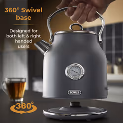Tower Renaissance Grey Kettle 4 Slice Toaster & 800W Microwave Set