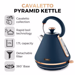 Tower Cavaletto Kettle Toaster Bread Bin Mug Tree Towel Pole Blue/Rose Gold