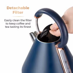 Tower Cavaletto Kettle Toaster Bread Bin Mug Tree Towel Pole Blue/Rose Gold