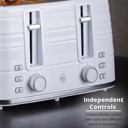 Swan Symphony White 3KW 1.7L Kettle & 4 Slice Toaster Matching Set