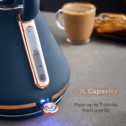 TOWER Cavaletto Pyramid Kettle & 4 Slice Toaster Midnight Blue/Rose Gold