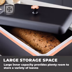 Tower Cavaletto Bread Bin Black & Rose Gold T826130BLK