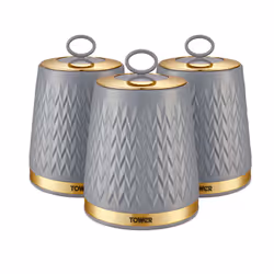 Tower Empire Grey/Bronze Tea Coffee Sugar Storage Canisters T826091GRY