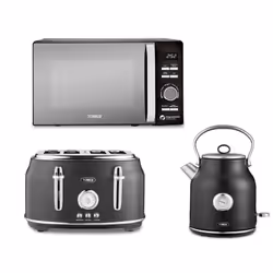 Tower Renaissance Black Kettle 4 Slice Toaster & 800W 20L Microwave