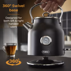 Tower Renaissance Black Kettle 4 Slice Toaster & 800W 20L Microwave