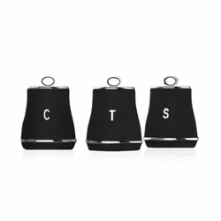 Tower Renaissance Black Tea, Coffee & Sugar Canisters T826176BLK