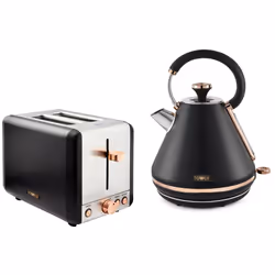 Tower Cavaletto Pyramid Kettle & 2 Slice Toaster Set Black/Rose Gold