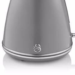 SWAN Retro Grey Kettle 4 Slice Toaster Microwave Breadbin Canisters