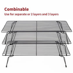 Set of 3 High-Carbon Steel Tier Non-Stick Stackable Cooling Rack