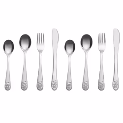 8PC Little Bear Stainless Steel Cutlery Kids Safe Flatware Tableware Set