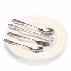 8PC Little Bear Stainless Steel Cutlery Kids Safe Flatware Tableware Set