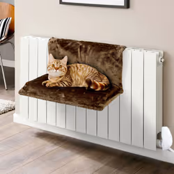 Vinsani Fleece Lined Pet Radiator Bed Cosy Hammock - Coffee
