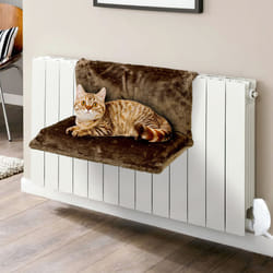 Vinsani Fleece Lined Pet Radiator Bed Cosy Hammock - Coffee