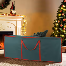 VinsaniÂ® Christmas Decoration Zip-Up Storage Bag - GREEN
