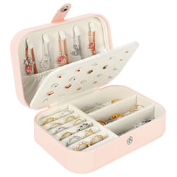 Vanity Jewellery Make-Up Box Organiser PU Leather Portable Jewelry Storage Travel Accessories Holder Case Display Tray Gift for Women Ladies Girls