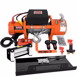 15,000lb Heavy Recovery 12V Winch. 24m x 9mm Steel Rope. Mounting Plate. EN14492 Compliant.