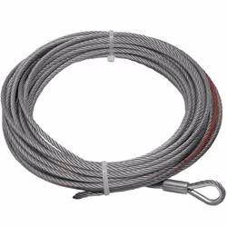 WINCHMAX Winch Cable/Wire Rope 15m x 5mm with 1/4 inch Clevis Hook, suitable for winches up to 4,000lb