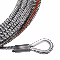 WINCHMAX Winch Cable/Wire Rope 15m x 5mm with 1/4 inch Clevis Hook, suitable for winches up to 4,000lb