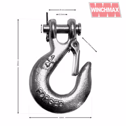 WINCHMAX Winch Hook 1/4 inch Clevis Forged G70. Suitable for Winches up to 4,000lb