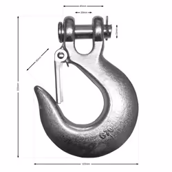 Steel Rope 26m X 12mm, Orange Roller Fairlead. 1/2 Inch Clevis Hook.