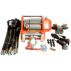 20,000lb Hydraulic Winch. 25m x 14mm Steel Rope. 24V system.
