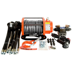 15,000lb Hydraulic Winch. 25m x 12mm Dyneema Rope. 24V System.