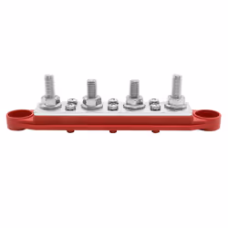WINCHMAX Bus Bar 250a 4 x M8 terminals. 8 screw terminals. Red.