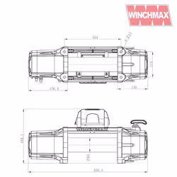 13,500lb 'SL'  24V Winch.  24m x 9.5mm Steel Rope.