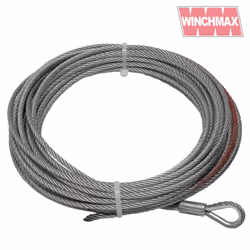 Steel Rope 15m x 6mm. Hole fix. 1/4 Inch hook.