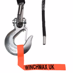 WINCHMAX Premium Quality Synthetic Winch Rope 25m x 13mm, Hole Fix. 1/2 Inch Clevis Hook.