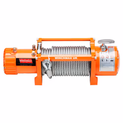 WINCHMAX 13,500lb (6,123kg) Original Orange 12v Winch, 15m (Short) x 9.5mm Steel Rope. 3/8 inch Hook.