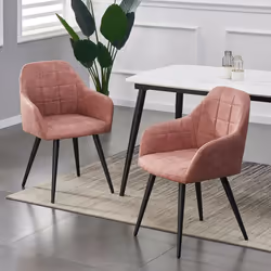 MCC Faux Matte Suede Leather Dining Chairs | Accent Chairs home & restaurants, Adrian 2x - Pink