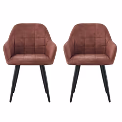 MCC Faux Matte Suede Leather Dining Chairs | Accent Chairs home & restaurants, Adrian 2x - Pink