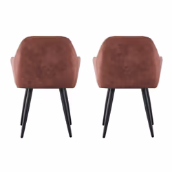 MCC Faux Matte Suede Leather Dining Chairs | Accent Chairs home & restaurants, Adrian 2x - Pink