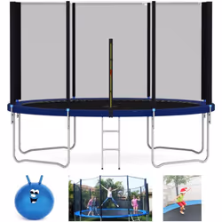 MCC Heavy Duty 6FT 8FT 10FT 12FT 14FT Outdoor Trampoline with Enclosure Net for Kids Spring Cover Ladder FREE Space Hopper - ...