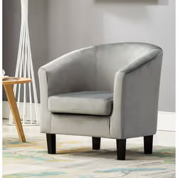 MCC® Velvet Fabric Tub Chair Armchair Club Chair for Dining Living Room & Cafe - Grey