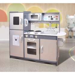 MCC Large Kids Grey/Silver Wooden Kitchen Playset