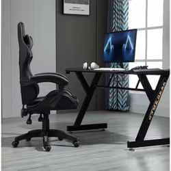 Swivel Gaming Chair Faux Leather Desk Tilt Chair A - GREY