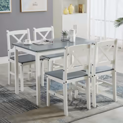 5pc MCC Classic Wooden Dining Table Set - Grey