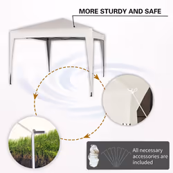MccÂ® 3x3m Pop-up Gazebo Waterproof Outdoor Garden Marquee Canopy NS - White