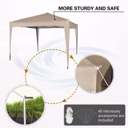 MccÂ® 3x3m Pop-up Gazebo Waterproof Outdoor Garden Marquee Canopy NS - Beige