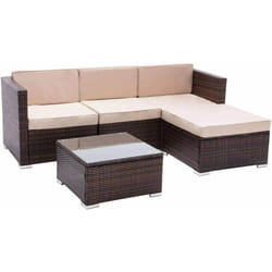 5pc MCC Rattan Outdoor Garden Furniture Set - Brown