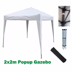 Mcc@home GAZEBO 2x2m Pop-up Gazebo Waterproof Outdoor Garden Marquee Canopy - White