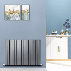 MCC Radiator Horizontal Vertical Designer Flat Panel Central Heating Radiator Heater - Grey, 600x408 mm Single