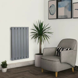MCC Radiator Horizontal Vertical Designer Flat Panel Central Heating Radiator Heater - Grey, 600x1428 mm Double