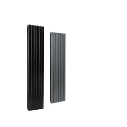 MCC Radiator Horizontal Vertical Designer Flat Panel Central Heating Radiator Heater - Black, 1600x408 mm Double