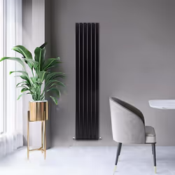 MCC Radiator Horizontal Vertical Designer Flat Panel Central Heating Radiator Heater - Black, 1600x680 mm Double