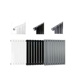 MCC Radiator Horizontal Vertical Designer Flat Panel Central Heating Radiator Heater - Black, 600x612 mm Single
